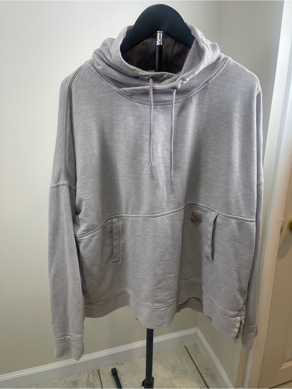 Carhartt  Light Gray Pullover Hoodie Sweatshirt